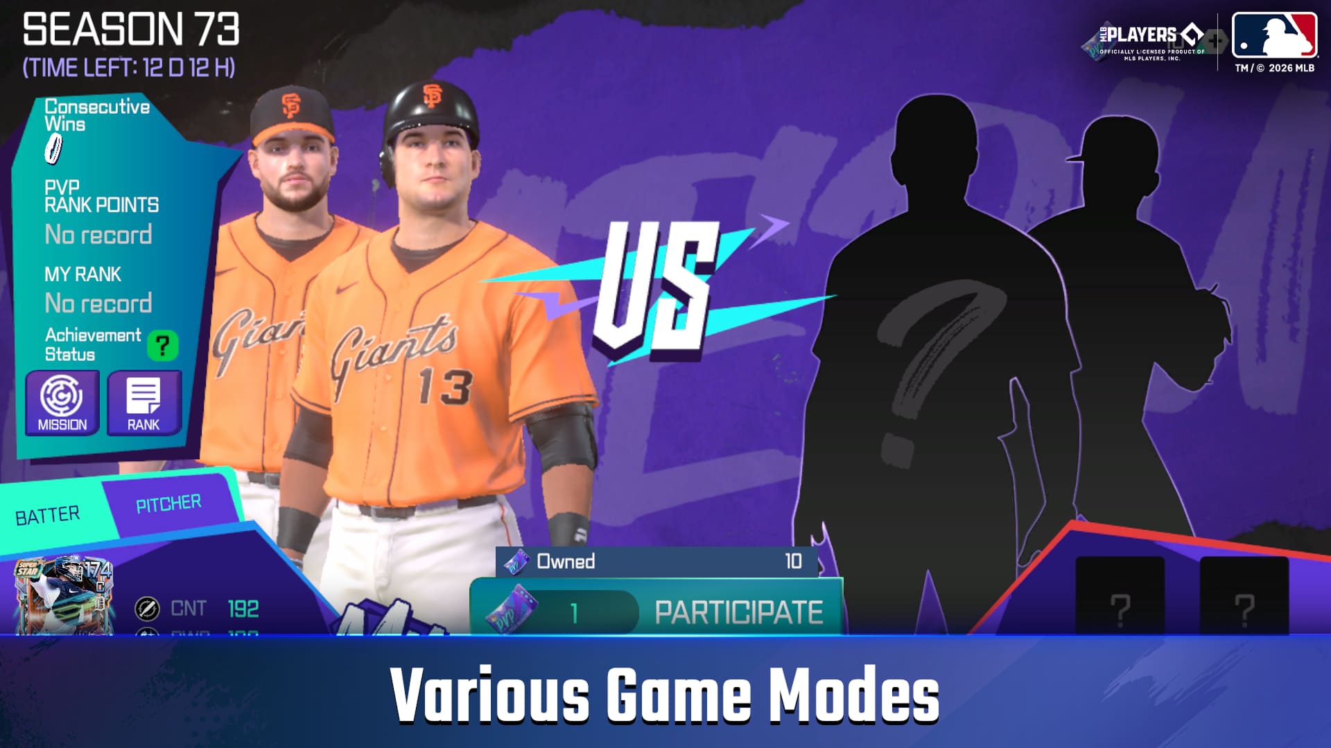 MLB Perfect Inning 26 — grafika tytułowa z gwiazdami MLB